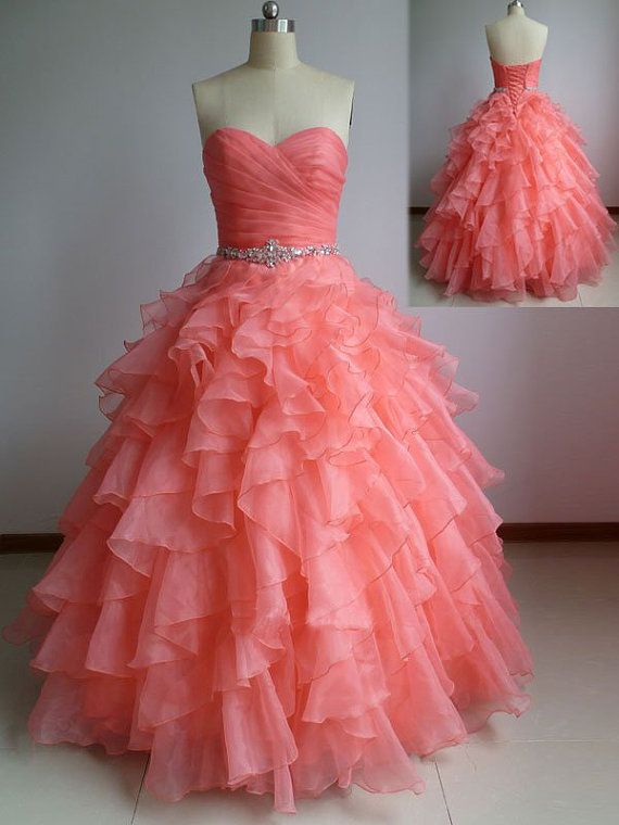 Ball Coral Long Dresses