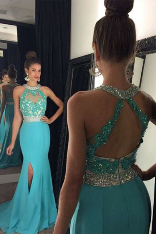 turquoise graduation dress