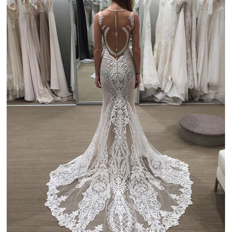 See through Back Wedding Dresses