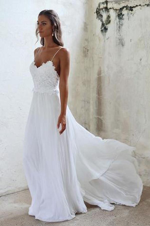 simple white dress for beach wedding