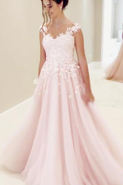 Elegant Wedding Dresses, Cap Sleeves Wedding Dresses,Lace Appliques Wedding Dress,Sheer Neck Prom Gowns,Long Bridal Dresses,High Quality Bridal Dress,Wedding Guest Prom Gowns, Formal Occasion Dresses,Formal Dress