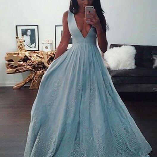 Shiny Royal Blue Tulle A Line Sweetheart Prom Dresses PL555 | Promnova Custom Size / As Picture