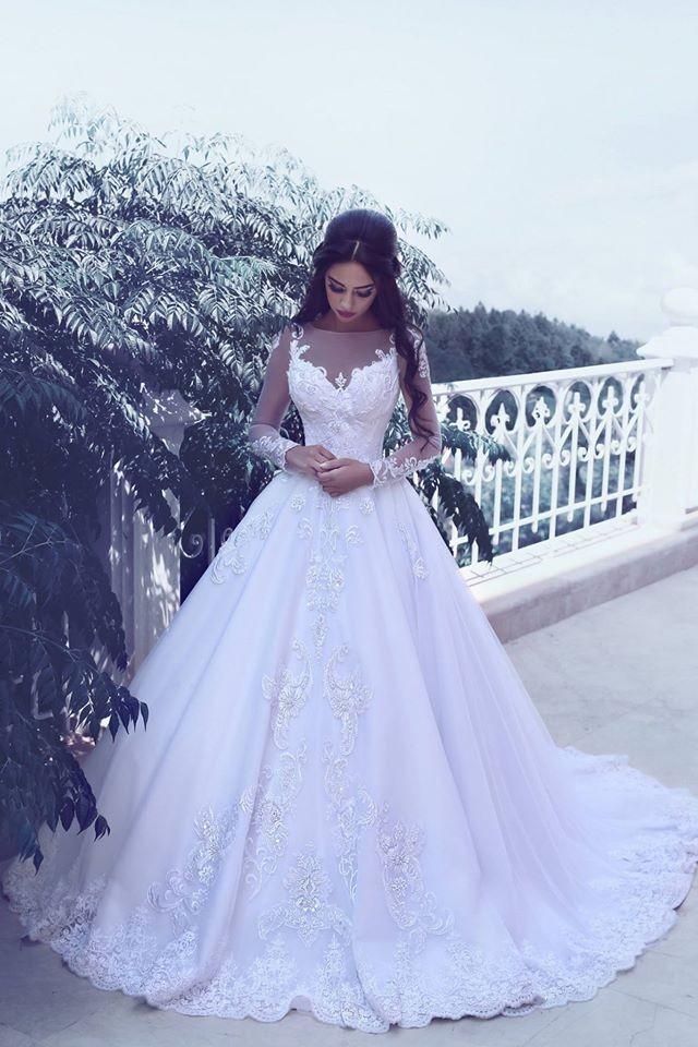 Said Mhamad 2018 Long Sleeves Wedding Dress Ball Gown Bridal Dresses ...