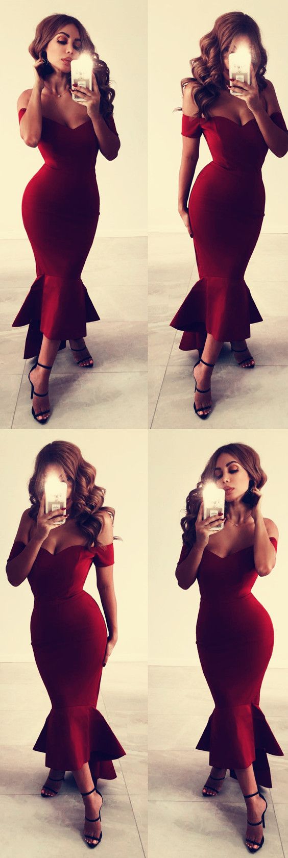 Glamorous Off-The-Shoulder Sweetheart Mermaid Evening Dress with Ruffle and Paillette main image 1